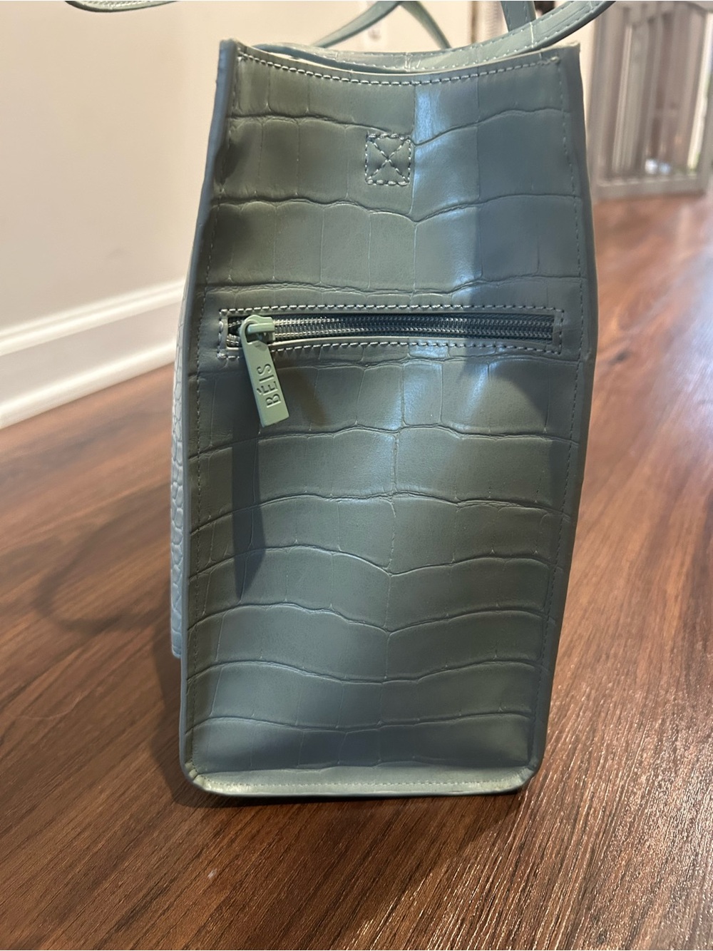 New Beis mini work tote in slate croc - Picture 7 of 14